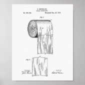 Toilet Paper Roll 1891 Patent Art - Witboek Poster (Voorkant)