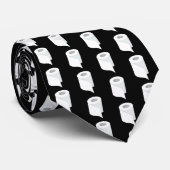 Toilet Paper Roll Funny Quarantine Theme Black Stropdas (Opgerold)