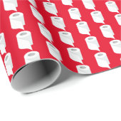 Toilet Paper Roll Funny Quarantine Theme Red Cadeaupapier (Rol Hoek)