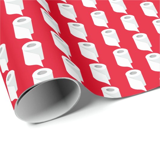 Toilet Paper Roll Funny Quarantine Theme Red Cadeaupapier (Rol Hoek)