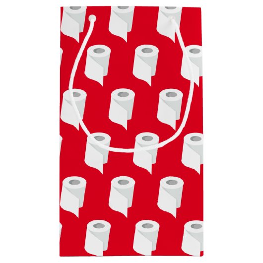 Toilet Paper Roll Funny Quarantine Theme Red Klein Cadeauzakje (Achterkant)