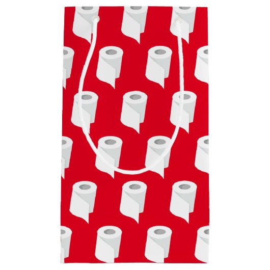 Toilet Paper Roll Funny Quarantine Theme Red Klein Cadeauzakje (Voorkant)