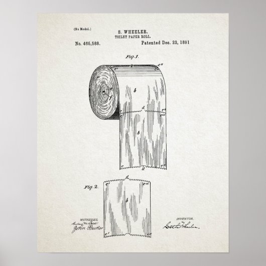 Toilet Paper Roll Patent Poster (Voorkant)