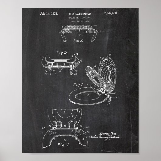 Toilet Paper Roll Patent Poster (Voorkant)