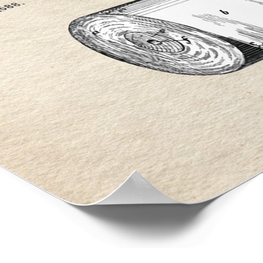 Toilet Paper Roll Patent Poster (Hoek)