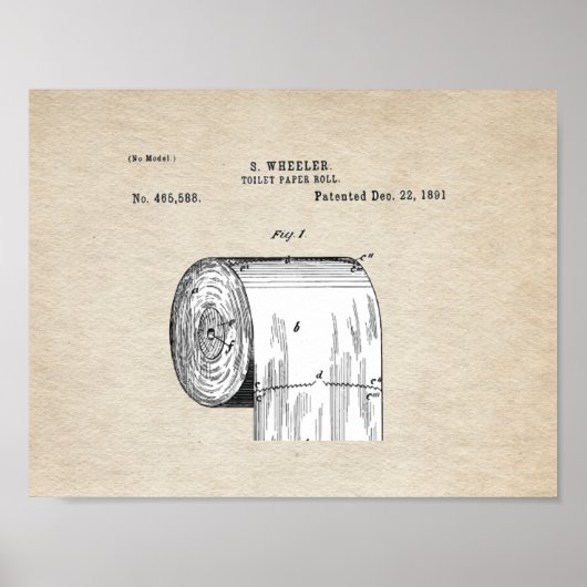 Toilet Paper Roll Patent Poster (Voorkant)