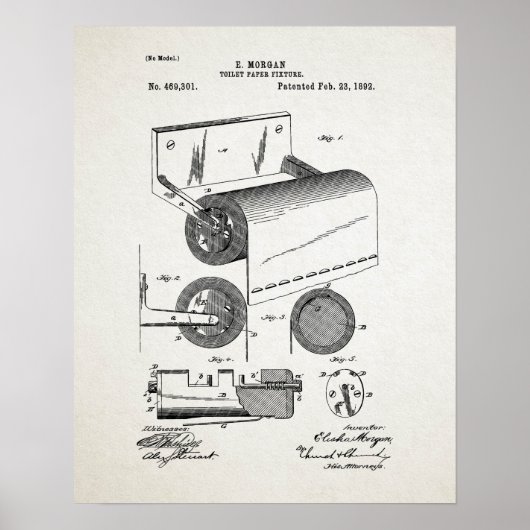 Toilet Paper Roll Patent Poster (Voorkant)