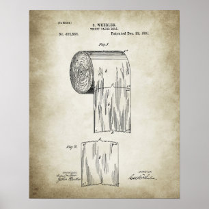 Toilet Paper Roll Patent Poster