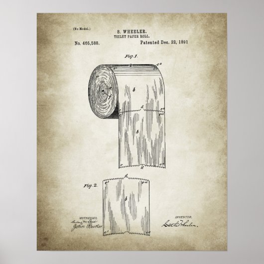 Toilet Paper Roll Patent Poster (Voorkant)