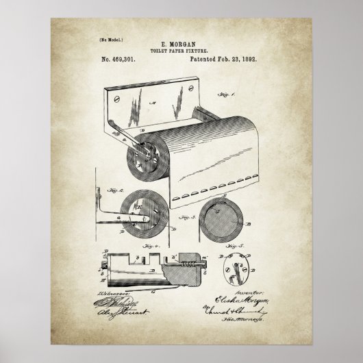 Toilet Paper Roll Patent Poster (Voorkant)