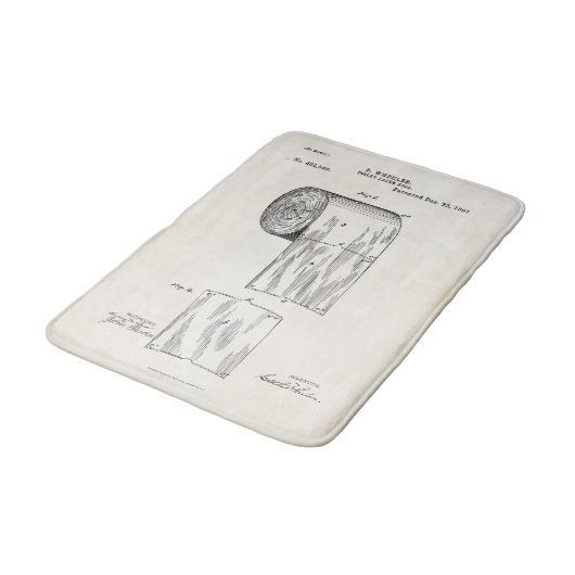 Toilet Paper Roll Patent Print Bath Mat (Gekanteld)