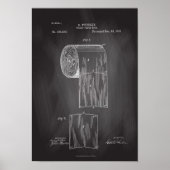 Toilet Paper Roll Patent Print Chalkboard Poster (Voorkant)