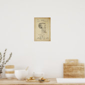 Toilet Paper Roll Patent Print Poster (Keuken)