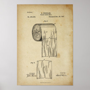 Toilet Paper Roll Patent Print Poster