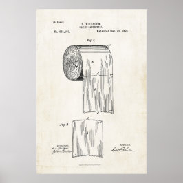 Toilet Paper Roll Patent Print Poster