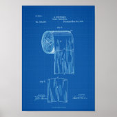 Toilet Paper Roll Patent Print Poster Blauwdruk (Voorkant)