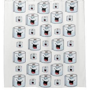 Toilet paper white childres showergordijn douchegordijn
