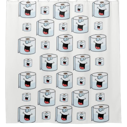 Toilet paper white childres showergordijn douchegordijn (Voorkant)