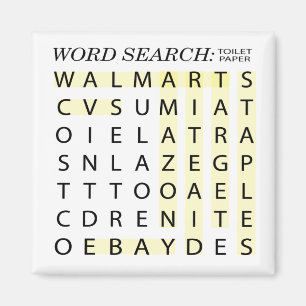 Toilet Paper Word Search Magneet