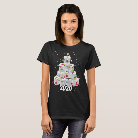 Toilet Papier Kerstboom Lelijke Kerstmis Familie T-shirt (Voorkant volledig)