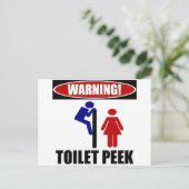 Toilet Peek Briefkaart (Staand voorkant)
