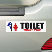 Toilet Peek Bumpersticker (Op auto)