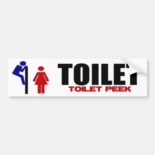 Toilet Peek Bumpersticker (Voorkant)