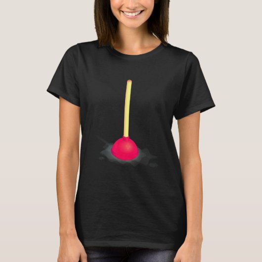 Toilet Plunjer Badkamer T-shirt (Voorkant)