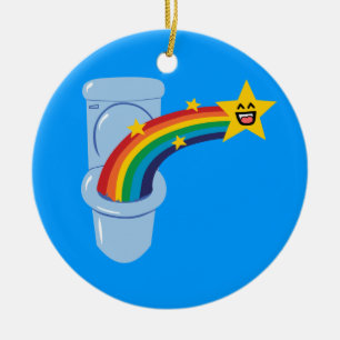 Toilet Rainbow Keramisch Ornament