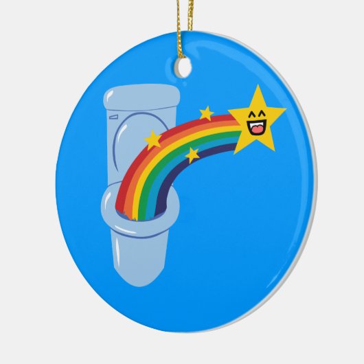 Toilet Rainbow Keramisch Ornament (Links)