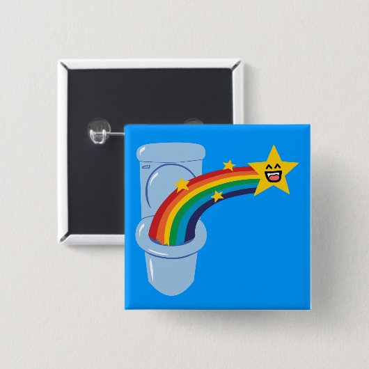 Toilet Rainbow Vierkante Button 5,1 Cm (Voorkant /achterkant)