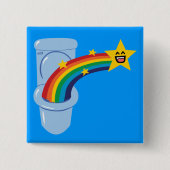 Toilet Rainbow Vierkante Button 5,1 Cm (Voorkant)