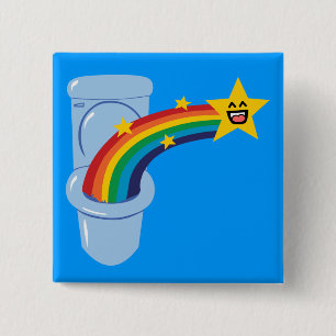 Toilet Rainbow Vierkante Button 5,1 Cm