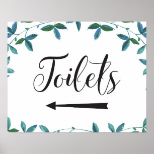 Toilet Richtingen Pijl-links Berichten Poster
