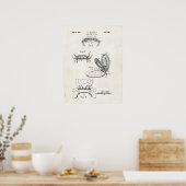 Toilet Seat and Hoesje 1936 Patent Print Poster (Keuken)