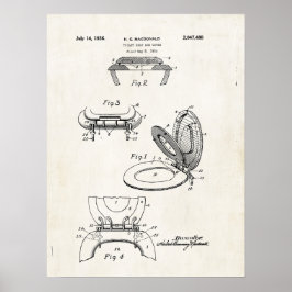 Toilet Seat and Hoesje 1936 Patent Print Poster