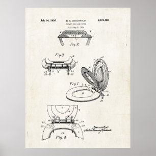 Toilet Seat and Hoesje 1936 Patent Print Poster