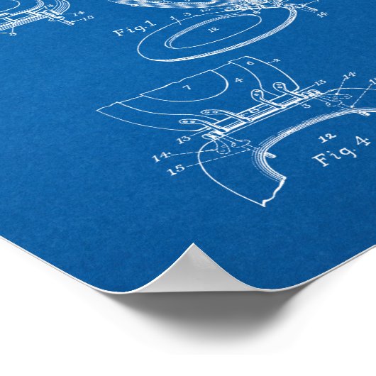 Toilet Seat and Hoesje Patent - Blauwdruk Poster (Hoek)