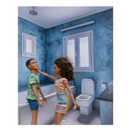 Toilet seat conflict perfect poster