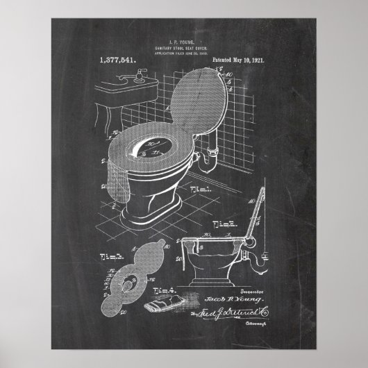 Toilet Seat Patent Poster (Voorkant)