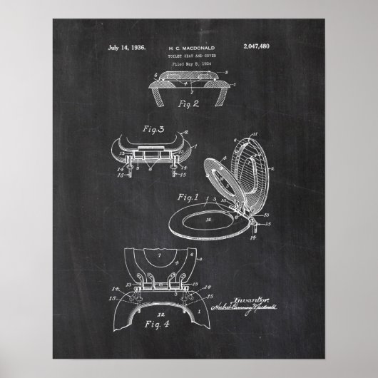 Toilet Seat Patent Poster (Voorkant)