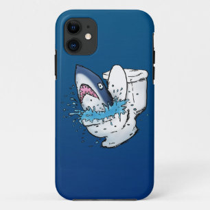 Toilet Shark Funny Blue Cartoon Case-Mate iPhone Case