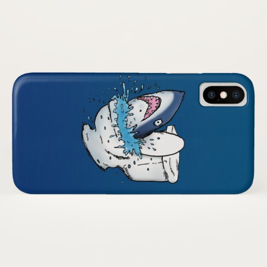 Toilet Shark Funny Blue Cartoon Case-Mate iPhone Case (Achterkant (horizontaal))