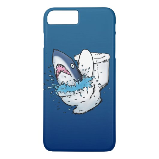 Toilet Shark Funny Blue Cartoon Case-Mate iPhone Case (Achterkant)