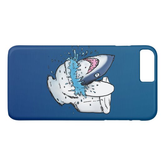Toilet Shark Funny Blue Cartoon Case-Mate iPhone Case (Achterkant (Horizontaal))