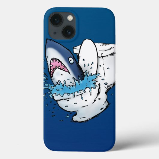 Toilet Shark Funny Blue Cartoon Case-Mate iPhone Case (Achterkant)