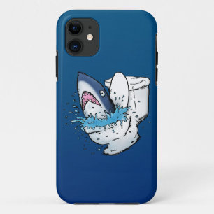 Toilet Shark Funny Blue Cartoon Case-Mate iPhone Case