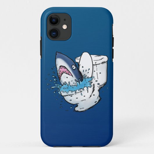 Toilet Shark Funny Blue Cartoon Case-Mate iPhone Case (Achterkant)