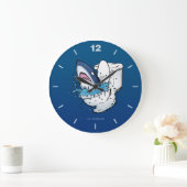 Toilet Shark Funny Blue Cartoon Grote Klok (Huis)