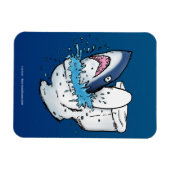 Toilet Shark Funny Blue Cartoon Magneet (Horizontaal)